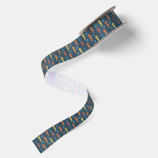 Seahorse Pattern Satijnen Lint (Achterkant)