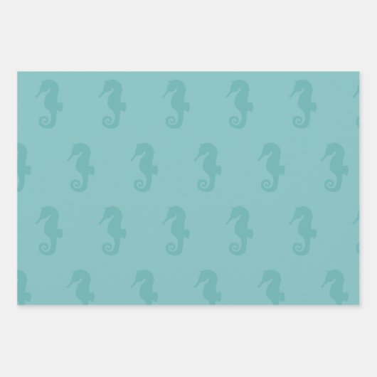 Seahorse Pattern Zee Groen inpakpapier vellen (Voorkant)
