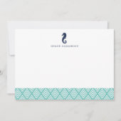 Seahorse Personalized Stationery Flat Kaarten Notitiekaartje (Voorkant)