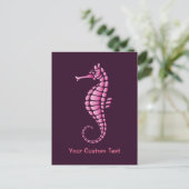 Seahorse Pink Briefkaart (Staand voorkant)