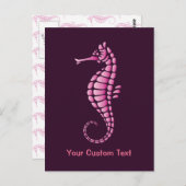 Seahorse Pink Briefkaart (Voorkant / Achterkant)