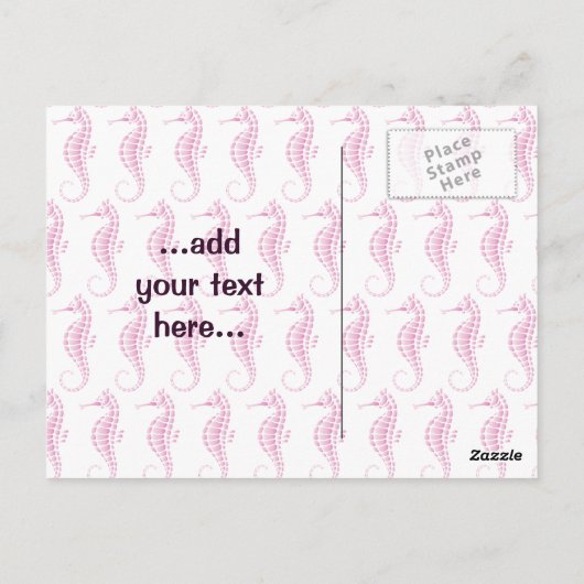 Seahorse Pink Briefkaart (Achterkant)
