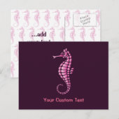 Seahorse Pink Briefkaart (Voorkant / Achterkant)