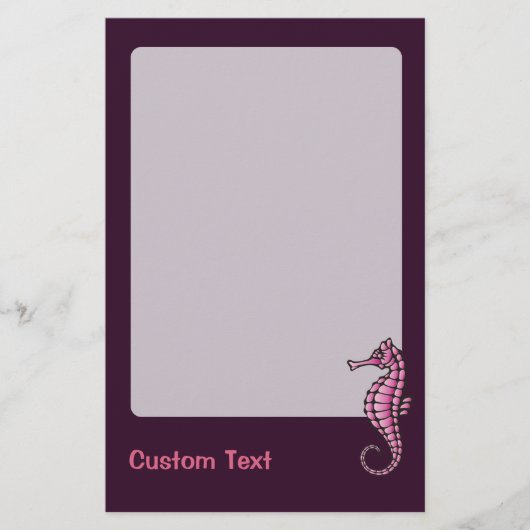Seahorse Pink Briefpapier (Voorkant)