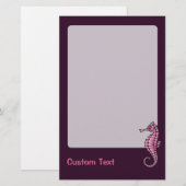 Seahorse Pink Briefpapier (Voorkant / Achterkant)