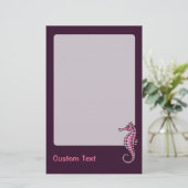 Seahorse Pink Briefpapier (Staand voorkant)