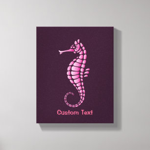 Seahorse Pink Canvas Afdruk