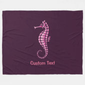 Seahorse Pink Fleece Deken (Voorkant (Horizontaal))