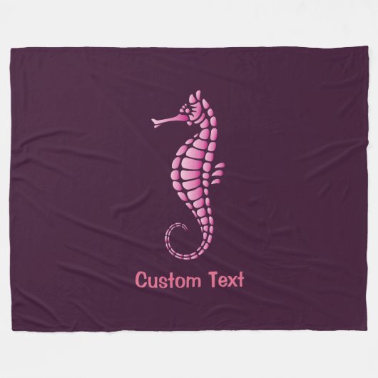 Seahorse Pink Fleece Deken (Voorkant (Horizontaal))