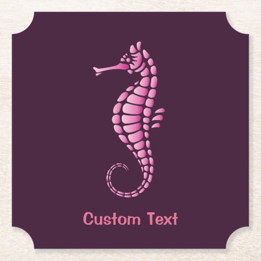 Seahorse Pink Kartonnen Onderzetters (Voorkant)