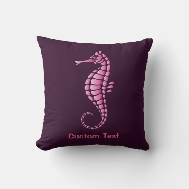 Seahorse Pink Kussen (Voorkant)