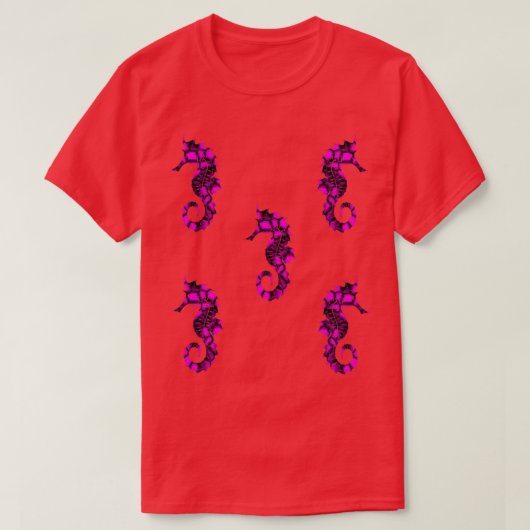 Seahorse Pink Marble Sticker Magnet Pack Cool Styl T-shirt (Design voorkant)