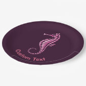 Seahorse Pink Papieren Bordje (Gekanteld)
