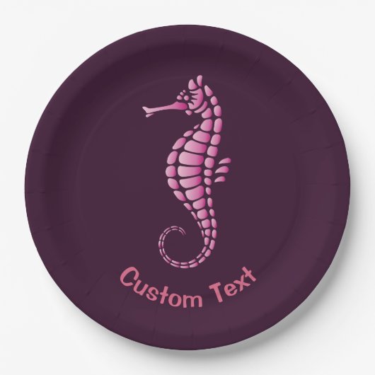 Seahorse Pink Papieren Bordje (Voorkant)