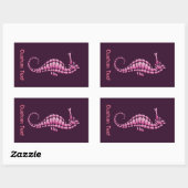 Seahorse Pink Rechthoekige Sticker (Vel)
