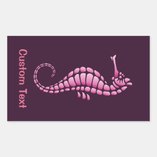 Seahorse Pink Rechthoekige Sticker
