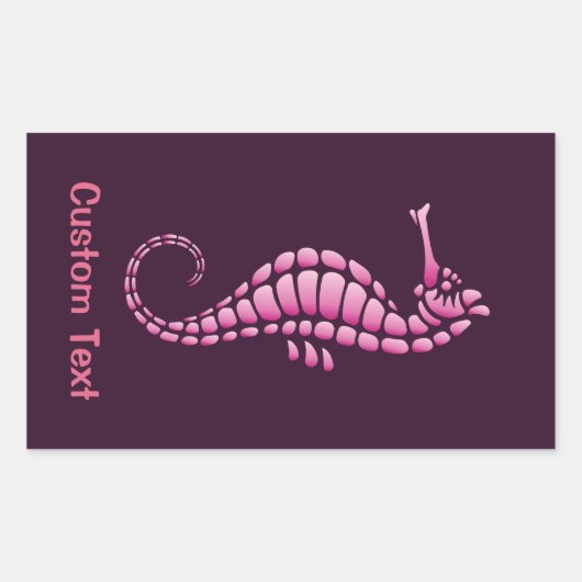 Seahorse Pink Rechthoekige Sticker (Voorkant)