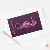 Seahorse Pink Rechthoekige Sticker (Envelop)