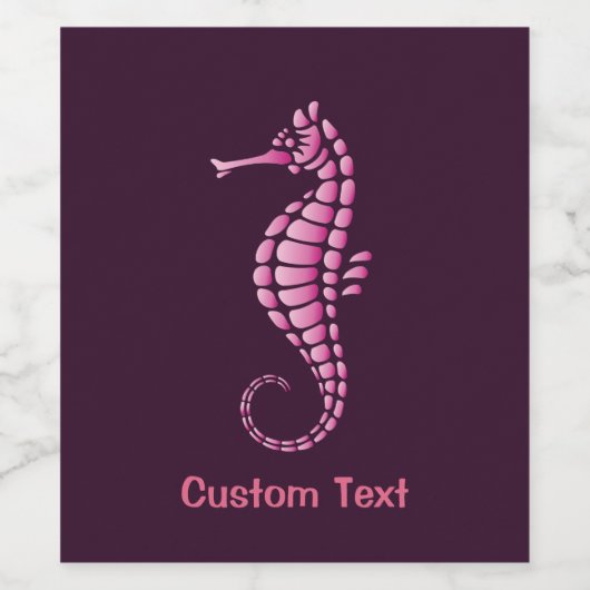 Seahorse Pink Wijn Etiket (Enkel label)