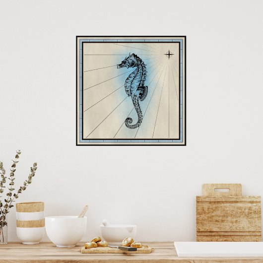 Seahorse Poster (Keuken)
