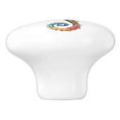 Seahorse Rainbow Keramische Knop (Zijkant)