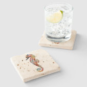 Seahorse Rainbow Stenen Onderzetter (Zijkant)