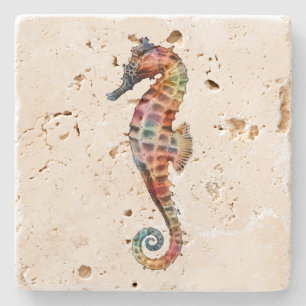 Seahorse Rainbow Stenen Onderzetter