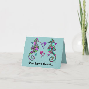 Seahorse Rainbow Valentijnse Kaarten