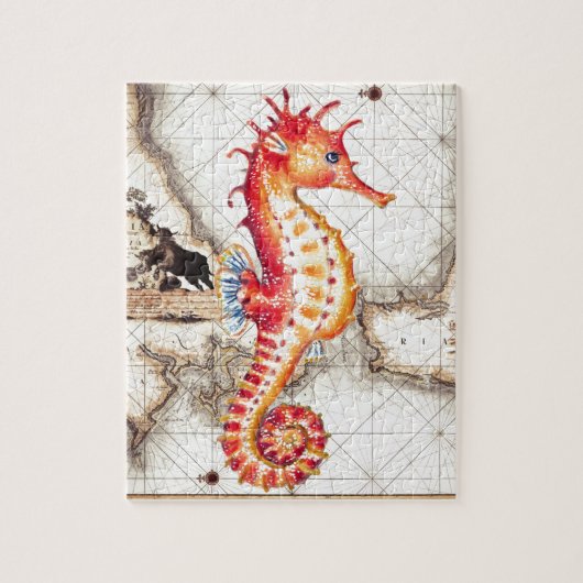 SEAHORSE RED MAP II LEGPUZZEL (Verticaal)