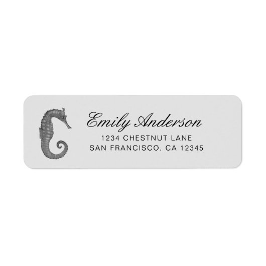 Seahorse Return Address Label (Voorkant)