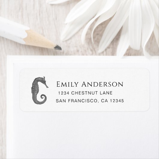 Seahorse Return Address Label (Insitu)