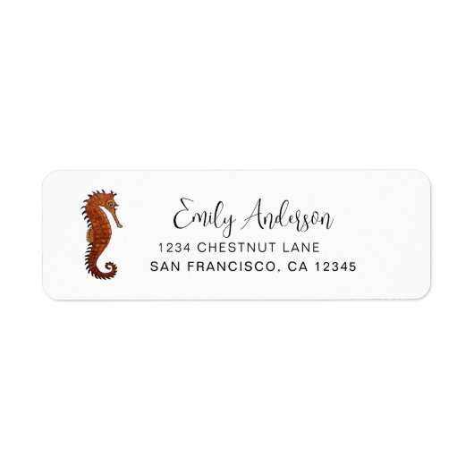 Seahorse Return Address Label (Voorkant)