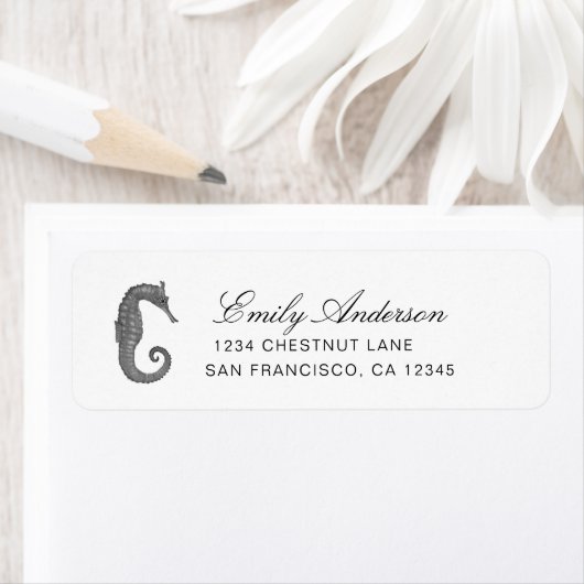Seahorse Return Address Label (Insitu)