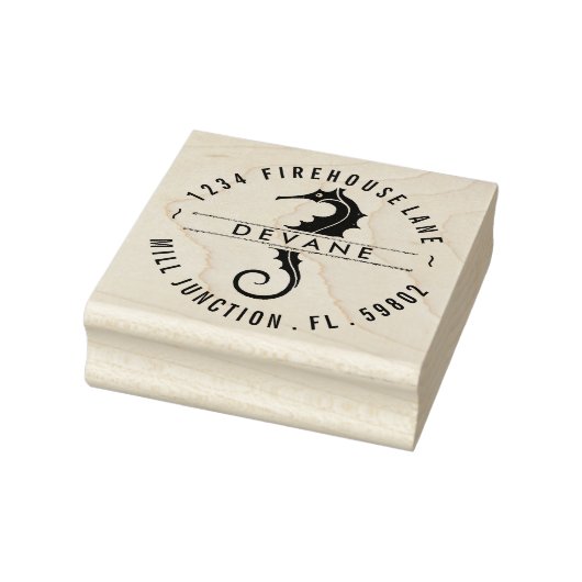  Seahorse Return Address Stamp Rubberstempel (Stempel)