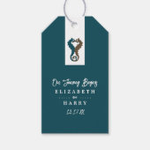 Seahorse Romance, Beach Wedding Cadeaulabel (Voorkant)