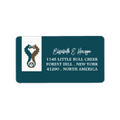 Seahorse Romance, Beach Wedding Etiket (Voorkant)