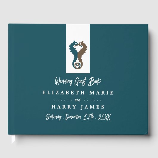 Seahorse Romance, Beach Wedding Gastenboek (Voorkant)