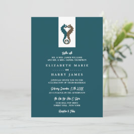 Seahorse Romance, Beach Wedding Kaart