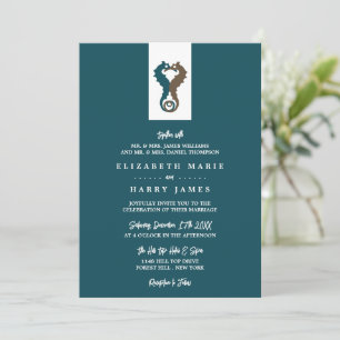 Seahorse Romance, Beach Wedding Kaart