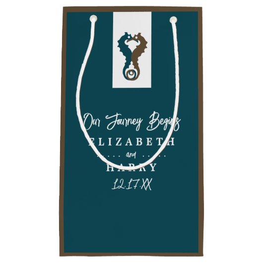 Seahorse Romance, Beach Wedding Klein Cadeauzakje (Voorkant)