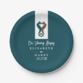 Seahorse Romance, Beach Wedding Papieren Bordje (Voorkant)