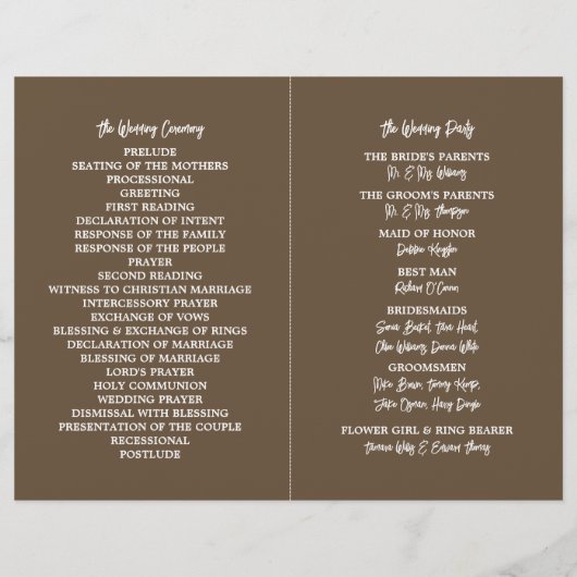 Seahorse Romance, Beach Wedding Programme (Achterkant)