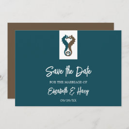 Seahorse Romance, Beach Wedding Save The Date