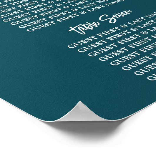 Seahorse Romance, Beach Wedding Seating Chart Poster (Hoek)