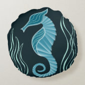 Seahorse Rond Kussen (Achterkant)