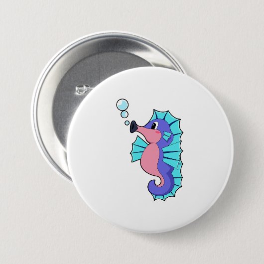 Seahorse Ronde Button 7,6 Cm (Voorkant /achterkant)