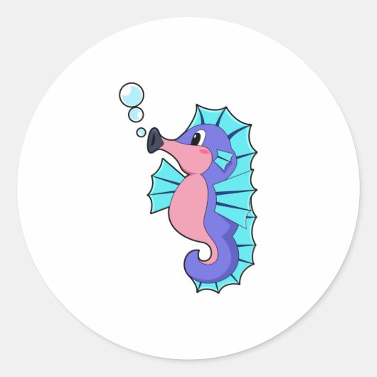 Seahorse Ronde Sticker (Voorkant)