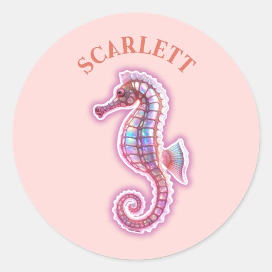Seahorse Ronde Sticker (Voorkant)