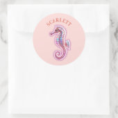 Seahorse Ronde Sticker (Tas)