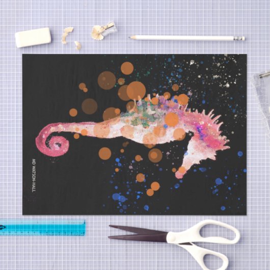 Seahorse - Roze Tissuepapier (Craft)